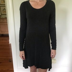 Asymmetric hem charcoal dress